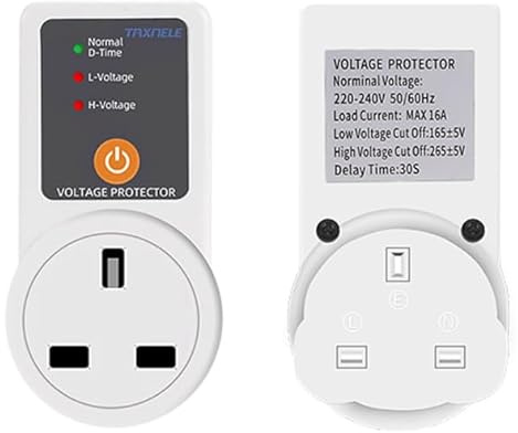AC 220V 16A Automatic Adjustable Voltage Surge Protector Socket Power Safe Protector (Universal/UK/US/EU Plug) (UK No Display)