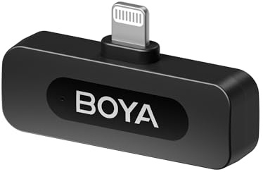 BOYA by-V Wireless Lavalier Microphone Lightning Receiver for iPhone iPad, by-V RXD Compatible with by-V TX for Vlog Live Stream Podcast Interview Video Recording