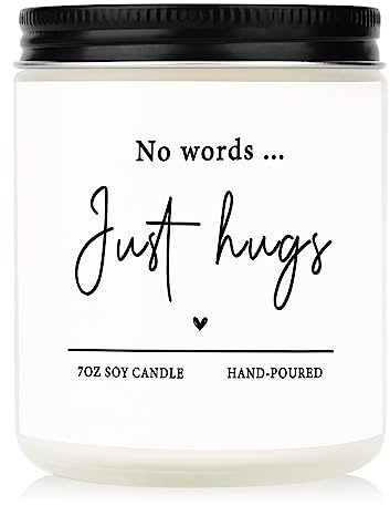 Leebbsin Sympathy Gift- 7oz No Words Just Hugs Candle, Handmade | Bereavement/Thinking of You Gifts, Condolence/Cheer Up/Get Well Soon Gifts for Women Men, Comfort, Hug Gift, Lavender