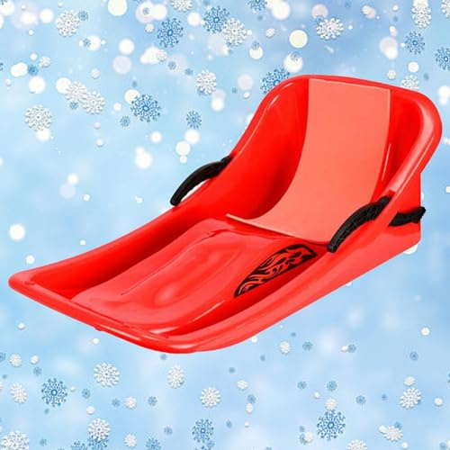 Double Thickened Sled, Snow Sledge with Backrest, Double Handle Children's Sled, Anti-Freeze and Wear-Resistant Sled
