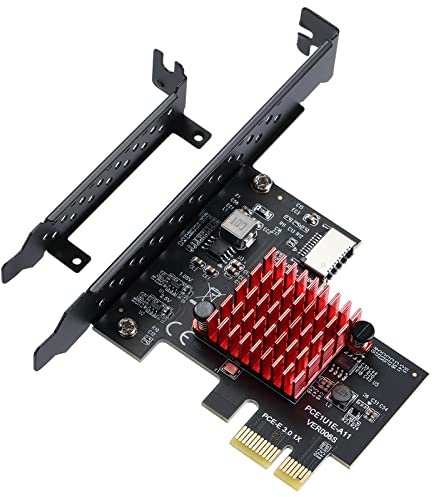 YBBOTT PCIe Erweiterungskarte mit Typ E Anschluss, USB3.2 Gen2 10 Gbit/s | PCI Express 1X auf C-Typ Frontpanel-Anschluss mit ASM3142 Chip, kompatibel mit Windows 7/8/10 für Desktop-PC