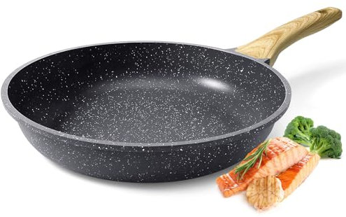 GiPP Padella Antiaderente in Ceramica – Padella Sana e Atossica da 24 cm, Compatibile con Induzione, Senza PFAS e PFOA, Lavabile in Lavastoviglie, Manico a Bassa Temperatura(Grigio,24cm)