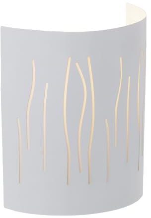 Lightbox Wandhalbschale mit Lichtschlitzen - dekorative Wandlampe für das Schlafzimmer - 21 x 18 x 10 cm - E27, max. 40 W - aus Metall/Kunststoff - in Weiß