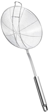 Ciieeo Espumadera De Acero Inoxidable Grande Con Doble Gancho, Cuchara Ranurada y Colador De Pasta Metálico Resistente Al Calor Para Cocina Doméstica y Fritura, Herramienta Versátil y Fácil De Limpiar