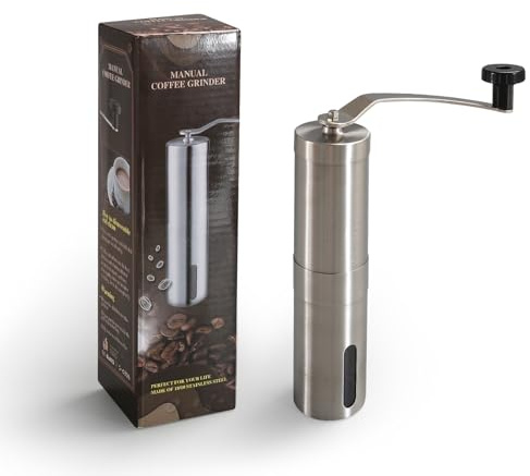 Wenrescry Macinacaffè Manuale in Acciaio Inox con Regolazione Precisa – Ideale per Espresso, French Press e Viaggi, Macinatura Flessibile e Consistenza Ottimale