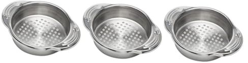 TOPBATHY 3pcs Fine Mesh Stainless Steel Colander Sieve Strainer for Food Canning Tuna Beans Vegetables Kitchen Utensil