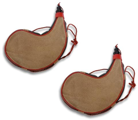 ADCSHOP Pack Dos botas curvas de vino curvas – capacidad 1L cada una – En vacuno serraje – 24 x 22 cms cada una - peso (vacía) 135 grs - cierre brocal anti-goteo
