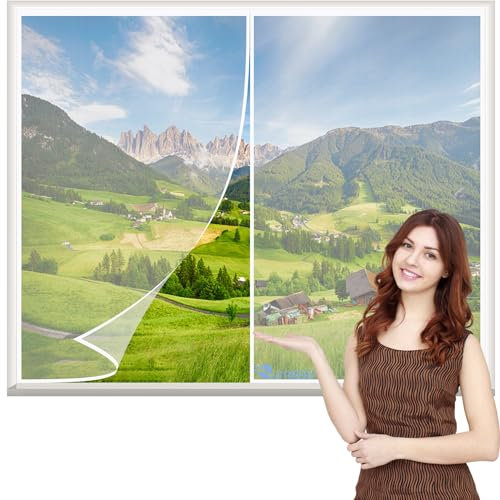 Magnetic Fly Screen Windows White 55x110cm Magnetic Mesh Curtain Privacy Door Windows Washable Mesh Keep Bugs/Flys/Mosquitoes Out