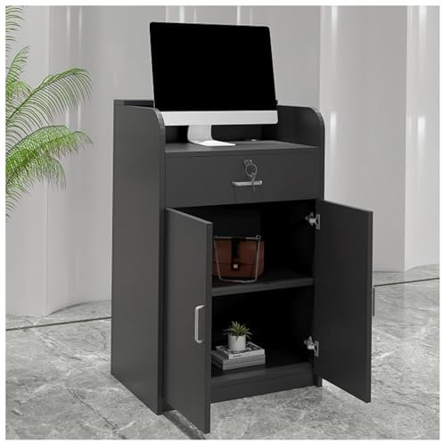 Kleiner Empfangstresen mit abschließbarer Schublade, aus Holz, für Büro, Einzelhandel, Theke