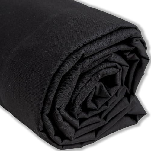 IPEA Baumwollstoff Popeline Schwarz - 200 cm x 150 cm - Made in Italy - Meterware zum Nähen, Bekleidung, Futter, Wohnaccessoires, Patchwork, einfarbiger Stoff zum Nähen