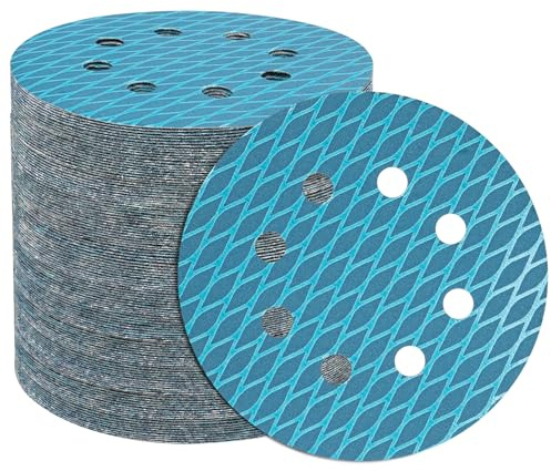 STEBRUAM 100Pcs 125mm Sanding Discs Pads,320 Grits Sand Paper | 5 Inch Diamond Shape Sand Paper Hook and Loop Sanding Pads,High Density Flocking Backing,Orbital Sander