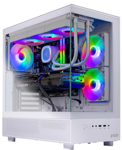 Skytech Azure Gaming PC Desktop, Ryzen 7 9700X 3.8 GHz (5.5GHz Turbo Boost), NVIDIA RTX 4060 8GB GDDR6, 2TB SSD, 32GB DDR5 RAM 6000 RGB, 650W Gold PSU, 360mm ARGB AIO, Wi-Fi, Win 11 Home