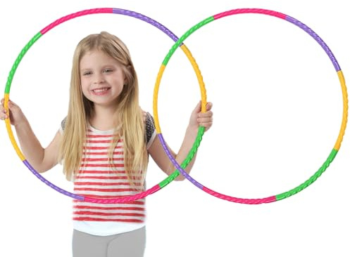 Uoimky Aro de hula hoop para niños, 2 unidades, con 8 secciones desmontables y ajustables, para niños y niñas, fitness para niños a partir de 4 años