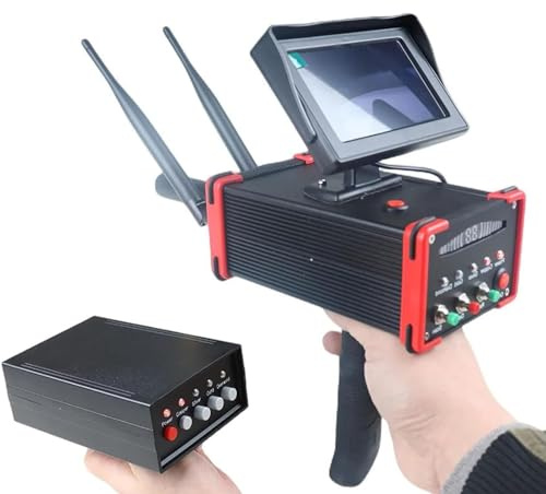 ZenSeFarin Metal Detector, profondità 20 M, profondità 1000 M, Lungo Raggio, Rilevatore d'oro Sotterraneo Ad Alta Sensibilità con Schermo, Scanner Professionale di Diamanti in Oro E Metallo,Red