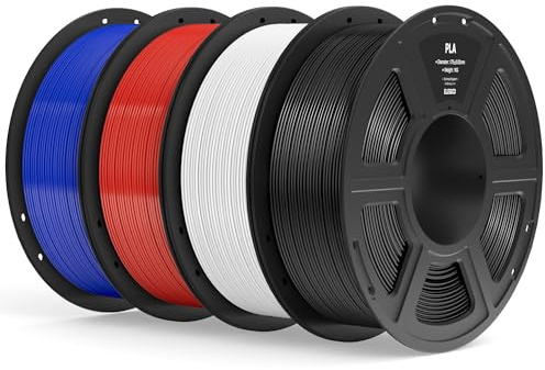ELEGOO Filamento PLA 1.75 4KG svart vit röd blå | Dimensionell noggrannhet +/- 0,02 mm, 3D-filamentrulle, för de flesta 3D-skrivare