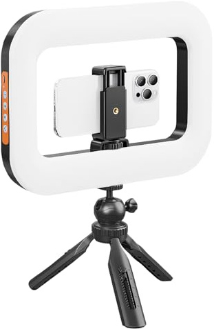 Dreuhuing Ring Light for Phone - Selfie Ring Light with Tripod Stand | Adjustable Foldable Phone Holder for Streaming Live Recording Makeup Photography Travel Vlogging Work