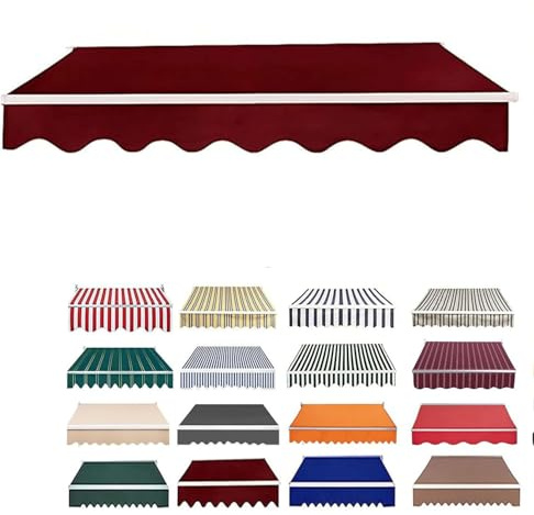 Retractable Patio Awning Replacement Fabric, Water-Resistant Polyester Replacement Canvas For Awnings, Deck, Balcony, Yard,Awning Replacement Canopy,07,10.2x9.8FT/310x300CM