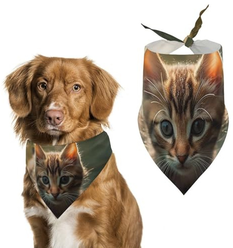 Bandane per cani e gatti che camminano sull'erba per la toelettatura, bavaglini triangolari per animali domestici, sciarpa lavabile per cani e gatti