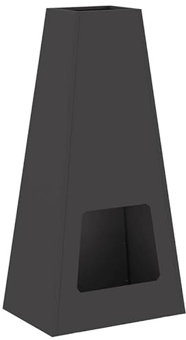 Eleganz Feuerstelle aus Stahl - Schwarz 50x35x100 cm - Lagerregal für Garten, Terrasse oder Balkon - Langlebig & Wetterbeständig - Ideal für Outdoor-Abende