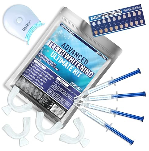 ZABERRY Advanced Teeth Whitening Ultimate Kit, Complete Home LED Treatment System with Tooth Bleaching Gel, Enamel-Safe & Sensitivity-Free