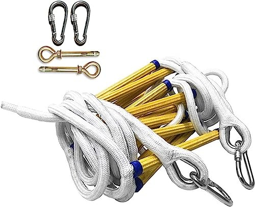 Escalera de emergencia de escape de incendios para adultos, gancho suave reforzado de 5 m, ideal para ventanas y balcones, solución de seguridad familiar, uso de 2 a 6 pisos, fácil de instalar