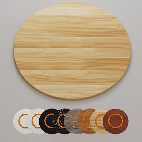 Grand plateau tournant Lazy Susan en bois – 60 cm – Plateau de service rotatif pour la maison, la salle à manger, la cuisine et les fêtes – Décoration de table ronde parfaite en bois