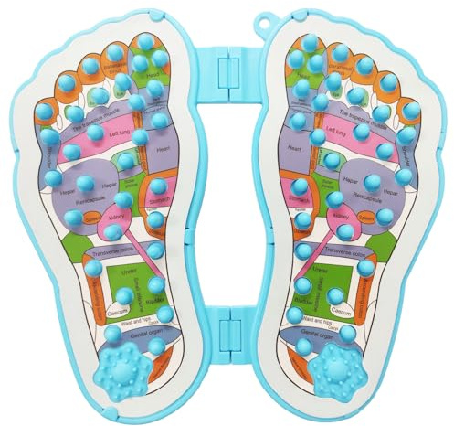 Hikiwin Foot Shaped Acupressure Foot Massage Mat with Chart, Ergonomic Foot Massager Mat for Feet Relaxation, Portable Foot Pressure Point Pad for Stress Relief, Arch and Heel Pain, 1 Piece