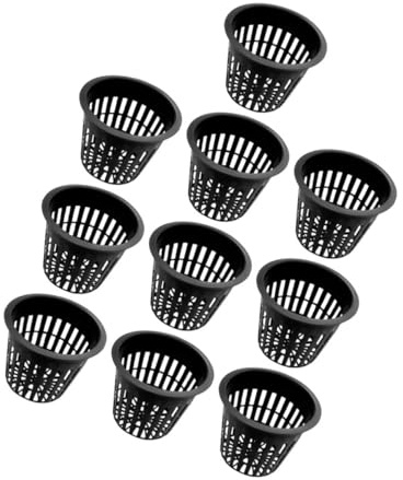 jojofuny Cestini per Piantare in Plastica a Rete Neri Medie Dimensioni Set da 10 Pezzi Resistenti alla Corrosione Traspiranti per Coltivazione Fuori in Casa e Giardino