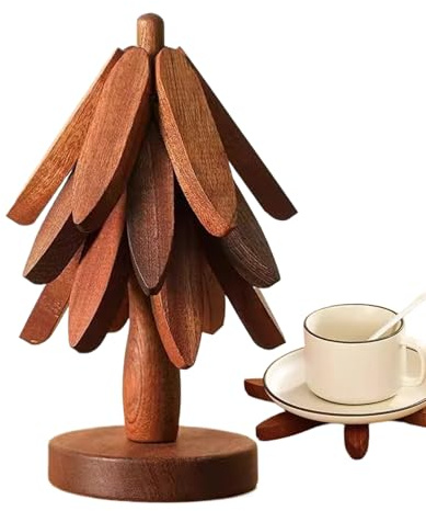 WJnflQN Tappetino anti-calore per, design a forma di albero, antiscivolo, resistente al calore, set di presine e sottobicchieri, per casa, ristorante, tavolo da pranzo, appartamento