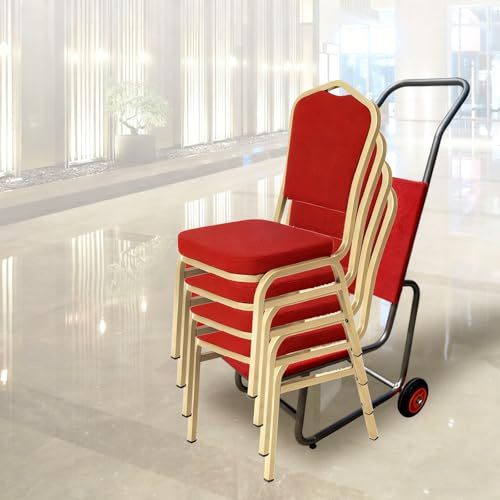 Chariot de déménagement portable en fer robuste pour le rangement et le transport, peut contenir jusqu'à 10 chaises empilables, idéal pour les hôtels et les mariages