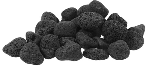 Anneome Pierres de Lave Naturelles Noires pour Cheminée Intérieure et Foyer Extérieur – 1200 G de Pierres Volcaniques Décoratives pour Aménagement Paysager, Table de Feu et Barbecue Gaz