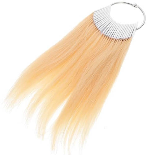 GALPADA 30 Mèches Naturelles pour Test de Coloration Capillaire, Nuancier Cheveux Humains Doux, Anneau de 30 Échantillons pour Salons de Coiffure et Expérimentations de Teinture