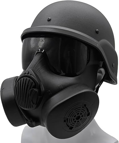LZAQHMT Maschera Antigas Integrale da Softair con Teschio – Casco M88 Maschera Tattica Compatibile per Cosplay, Halloween, Feste in Maschera, Accessorio per Costumi da Paintball(D)