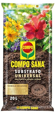 COMPO SANA Substrato Universal de calidad para para plantas de interior, terraza y jardín, 20 L
