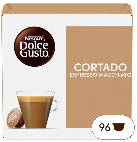 NESCAFÉ DOLCE GUSTO Cortado Espresso Macchiato Caffè, 6 Confezioni da 16 Capsule (96 Capsule Compatibili Nescafé Dolce Gusto)