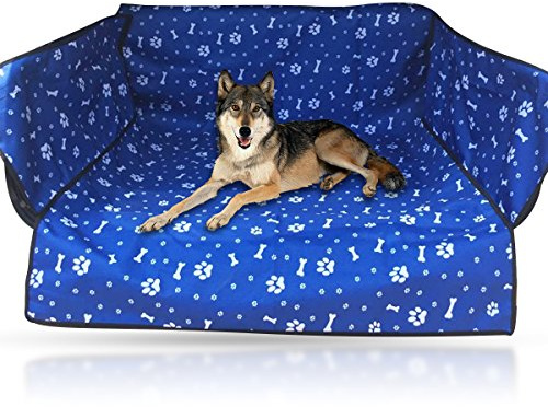 PETCUTE Kofferraumschutz Hund mit Seitenschutz, Universale Hundedecke Auto Kofferraum mit Ladekantenschutz,Wasserabweisend Kratzfest Kofferraum Autodecke Schutzmatte für Kombi, Van und SUV,Blau