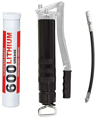 Milo srl Kit Completo SIRINGA Grasso A Leva per INGRASSAGGIO Manuale in Metallo Brunito 1 kg