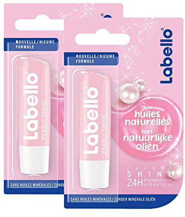 NIVEA Labello Cherry Shine (2 x 5,5 ml), Bálsamo labial enriquecido con aceites naturales y pigmentos brillantes, cuidado de los labios Hidratación de larga duración durante 24 horas