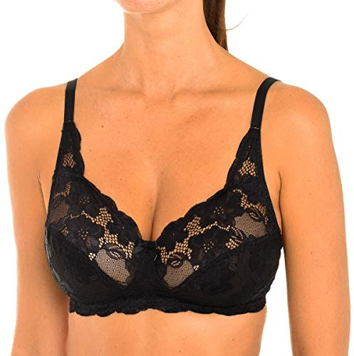 Playtex Reggiseno Senza Ferretto in Pizzo Essential Elegance Lace Donna x1, Nero, 38/5C