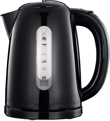 Melissa 16130301 Wasserkocher - 1,7 Liter - 2200 Watt - drehbarer Sockel - externe Wasserstandsanzeige - schwarz