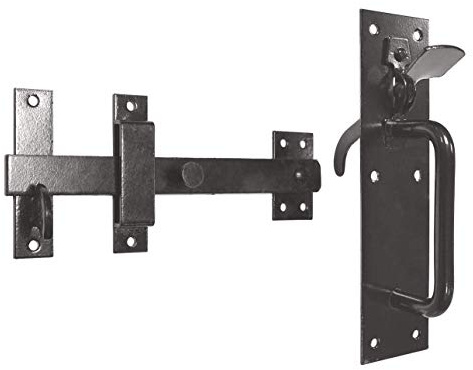 ZEROplus Suffolk Z20/4S Verriegelung mit Daumenstück, für Gartentore, Schuppen, Schwarz