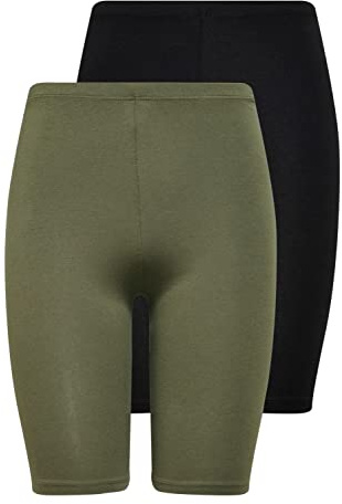 ONLY Damcykelbyxor, 2-pack, Svart/pack: kalamata, S