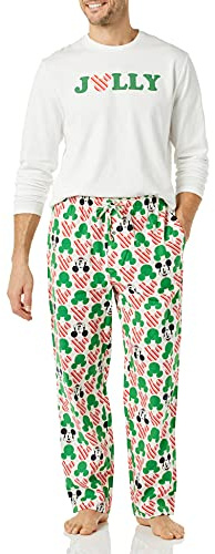 Amazon Essentials Disney | Marvel | Star Wars Set da Notte Pigiama in Flanella Uomo, Mickey Holiday - Mens, XXL