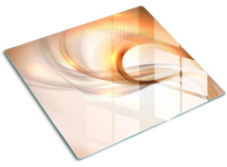Schneidebretter Glas 60x52 cm Hitzebeständig Gehärtetes Glas Rutschfest Silikonfüße Plastikfrei Lebensmittelecht Dünn Glasplatte Antibakteriell Dekorativ für die Küche - Abstrakt
