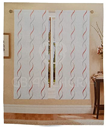 GBiancheria COPPIA TENDE DEBORA 70X150 70X240 PER FINESTRE E PORTEFINESTRE PRONTE DA APPENDERE (70x150, Bordeaux)