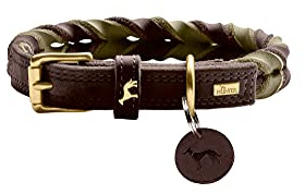 Halsband Solid Education Duo Farbe Dunkelbraun/Oliv, Größe 45