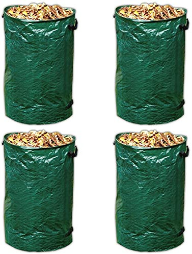 4er Set Laubsack Rasensack 120 Liter Gartensack Gartenabfallbehälter Abfall Sack für Gartenabfall Gartenabfallsack