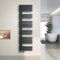 Heilmetz Badheizkörper Flach Design Heizkörper Handtuchtrockner für Badezimmer Handtuchheizkörper mit Seitenanschluss 400x1385mm Handtuchwärmer Anthrazit 598W