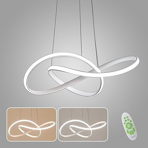 YLFXL 45W Pendelleuchte Esstisch, Esstisch Hängelampe Dimmbar mit Fernbedienung, LED Pendelleuchte Höhenverstellbarer, Moderne Deckenlampe Hängend Esszimmerlampe für Esszimmer Wohnzimmer Küche