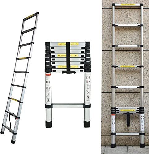 Scala Telescopica in Alluminio, 4,4 m, Scala Multifunzionale, Scala Allungabile Alluminio, Scala Pieghevoli Salvaspazio, Scala Retrattile Multifunzione, Antiscivolo, Portata 150 kg, EN131
